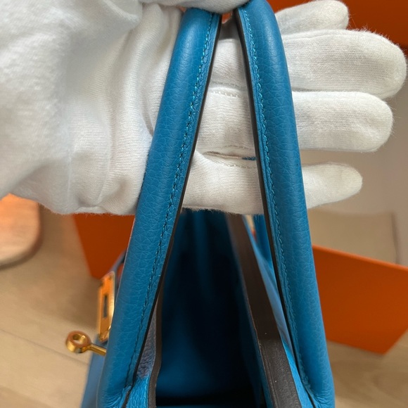 100% authentic Hermes birkin 30 blue hydra togo GHW - Picture 11 of 15